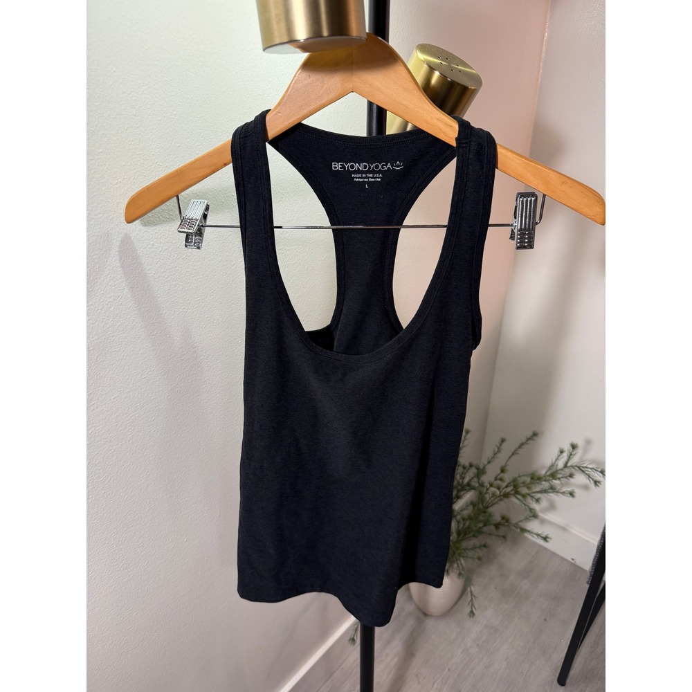 Beyond Yoga Womens Black Racerback‎ Tank Top Activewear Size L Made in USA